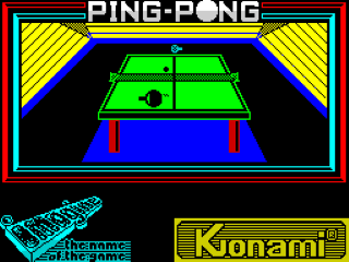 Ping Pong title screen for ZX Spectrum